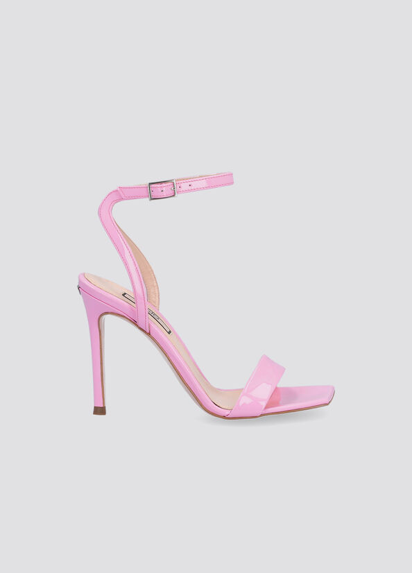 Pink Women's Liu Jo Patent Leather Heeled Sandals | GES-507842