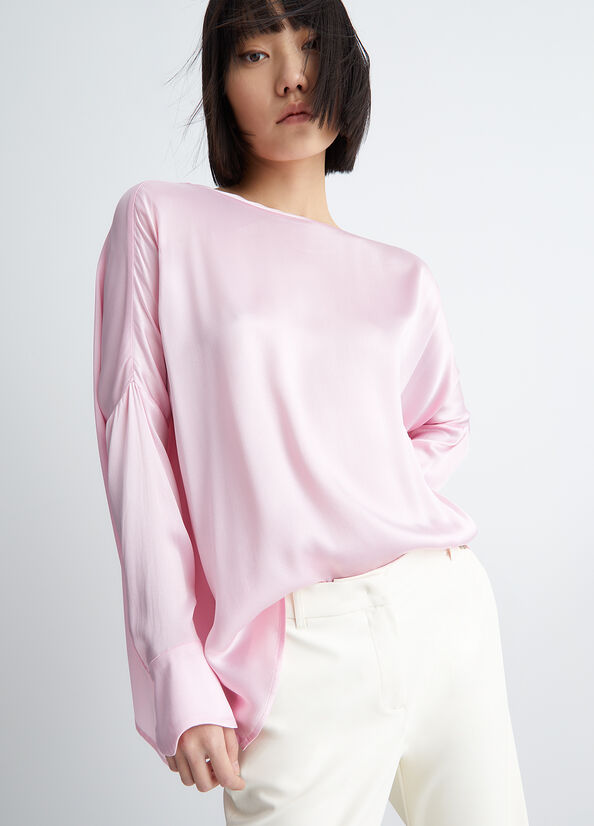 Pink Women's Liu Jo Silk Blend Blouse Shirts | BEN-695240