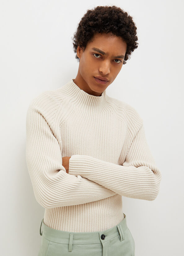 White Men's Liu Jo Chenille Sweaters | HFM-937128