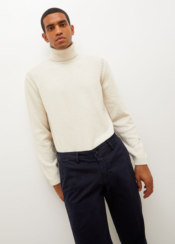 White Men's Liu Jo Eco-Friendly Turtleneck Sweaters | MBU-127309