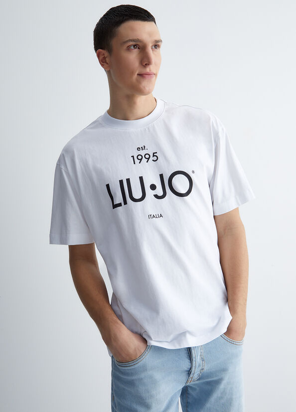 White Men's Liu Jo With Logo T Shirts | EGY-689431