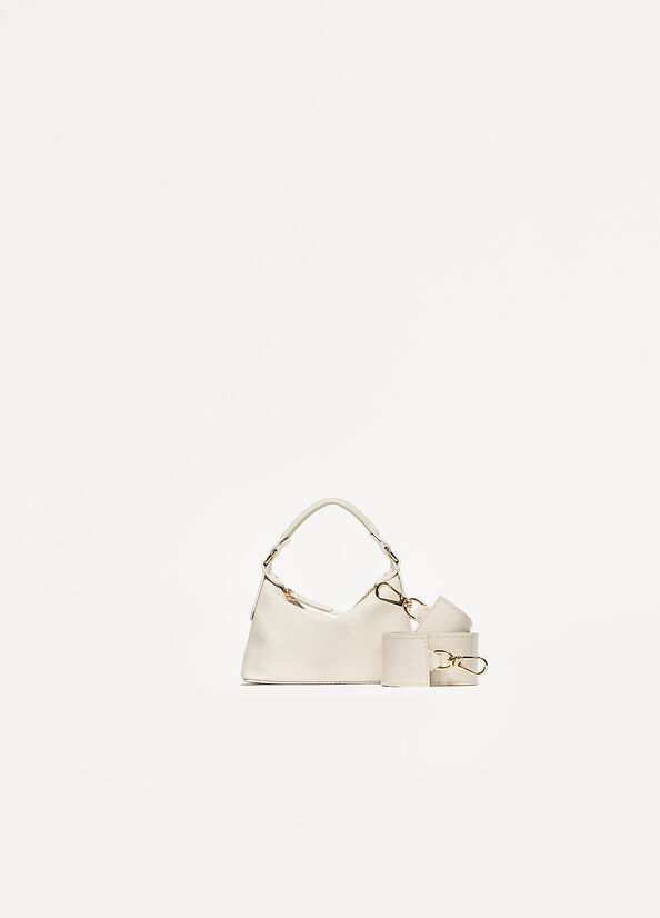 White Women's Liu Jo Patent Leather Micro Hobo Crossbody Bags | QUW-956021