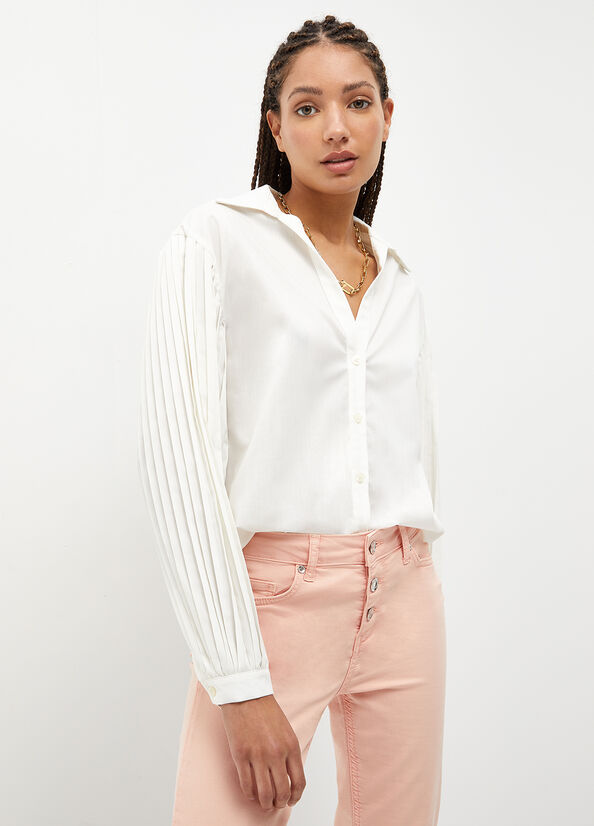 White Women's Liu Jo Poplin Shirts | KEY-370154