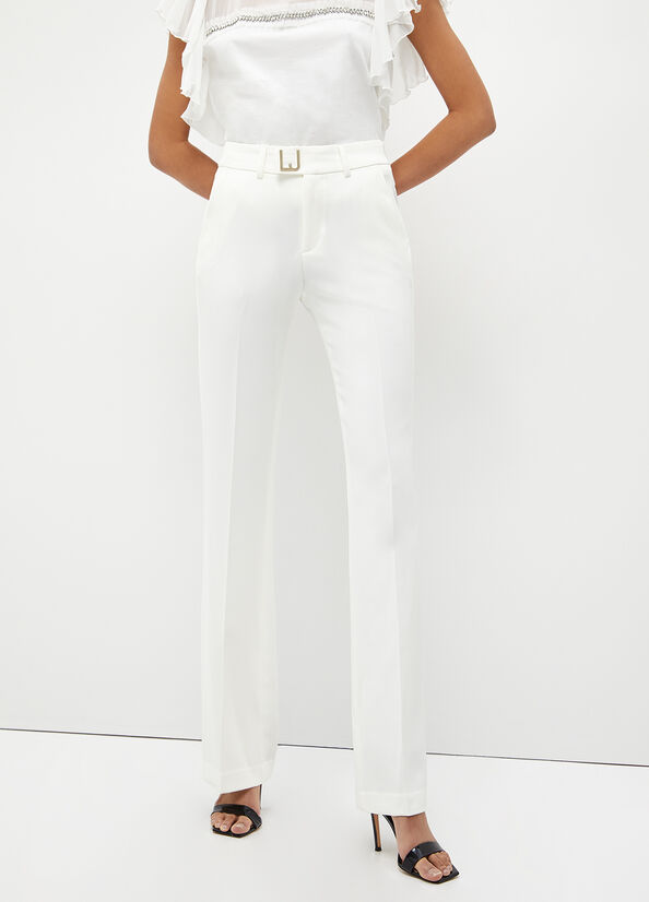 White Women's Liu Jo Stretch Lj Pants | QFJ-546138