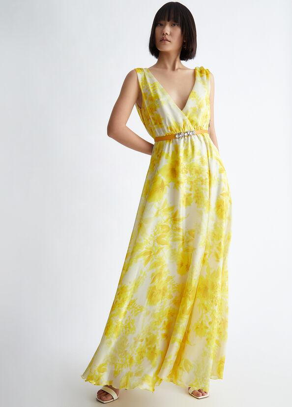 Yellow Women's Liu Jo Floral Formal Dress | DOX-942013